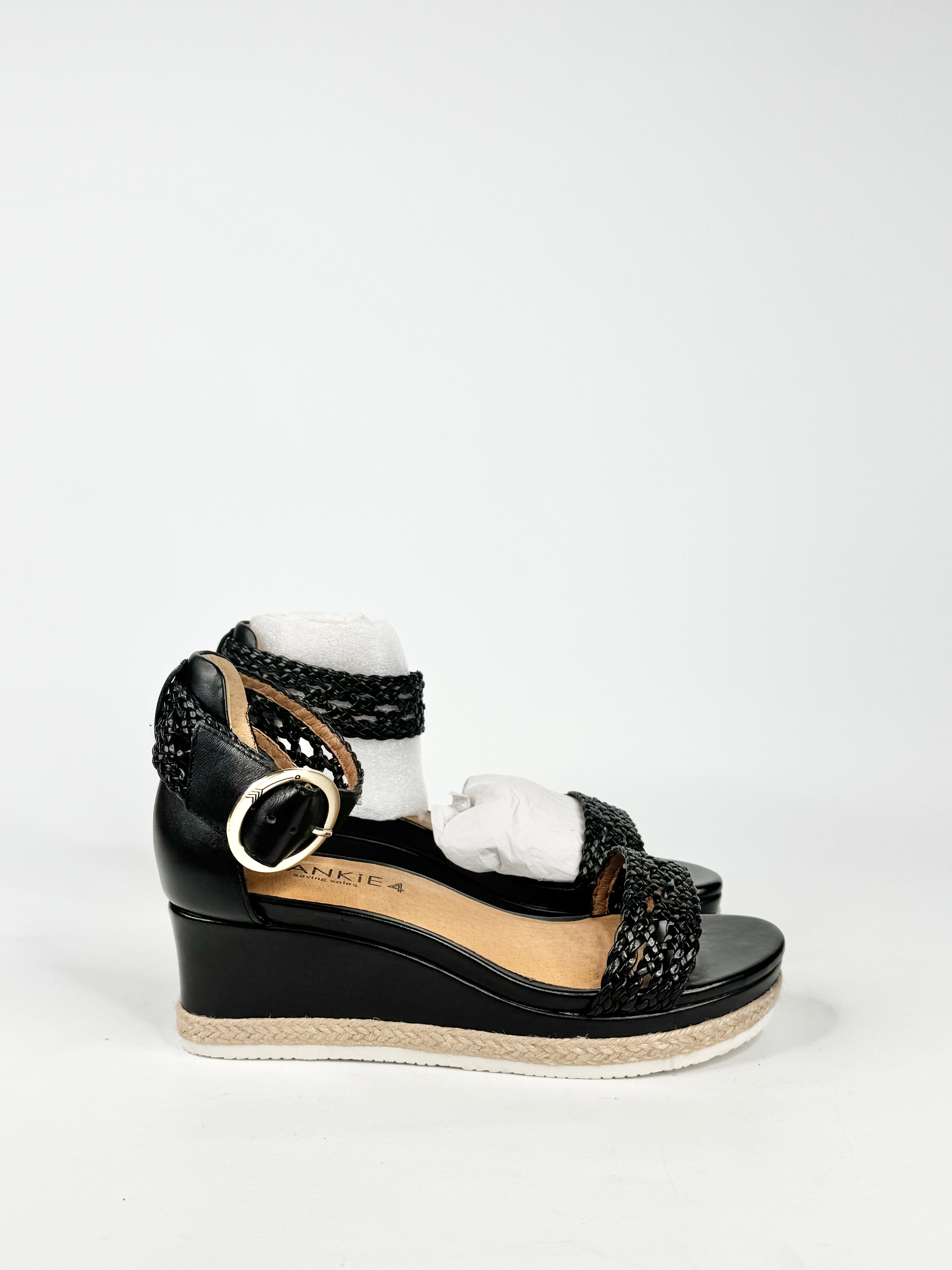 Frankie4 Black Woven Wedges - EU38.5