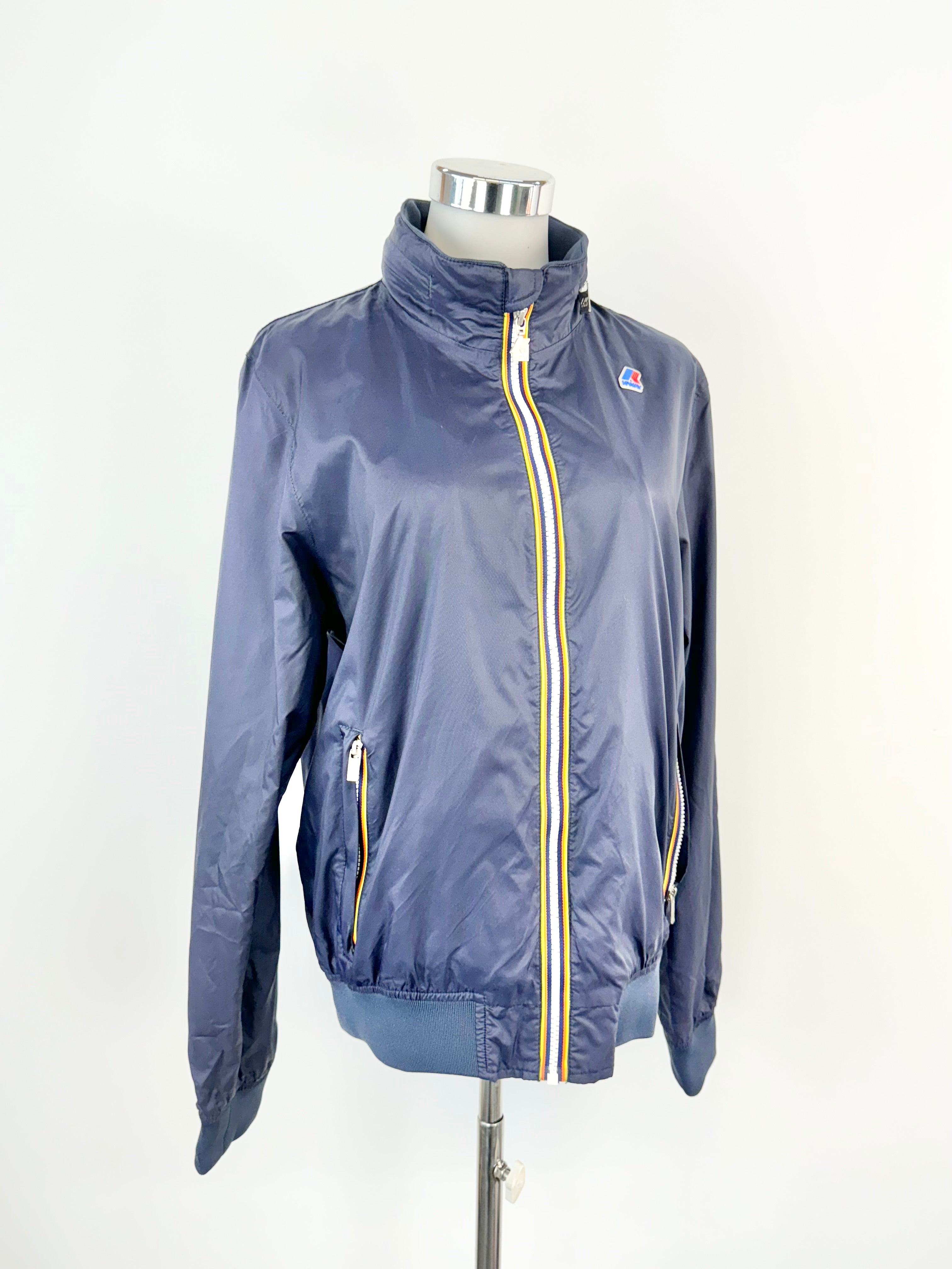 K•Way Navy Amaury Nylon Jersey Jacket - M
