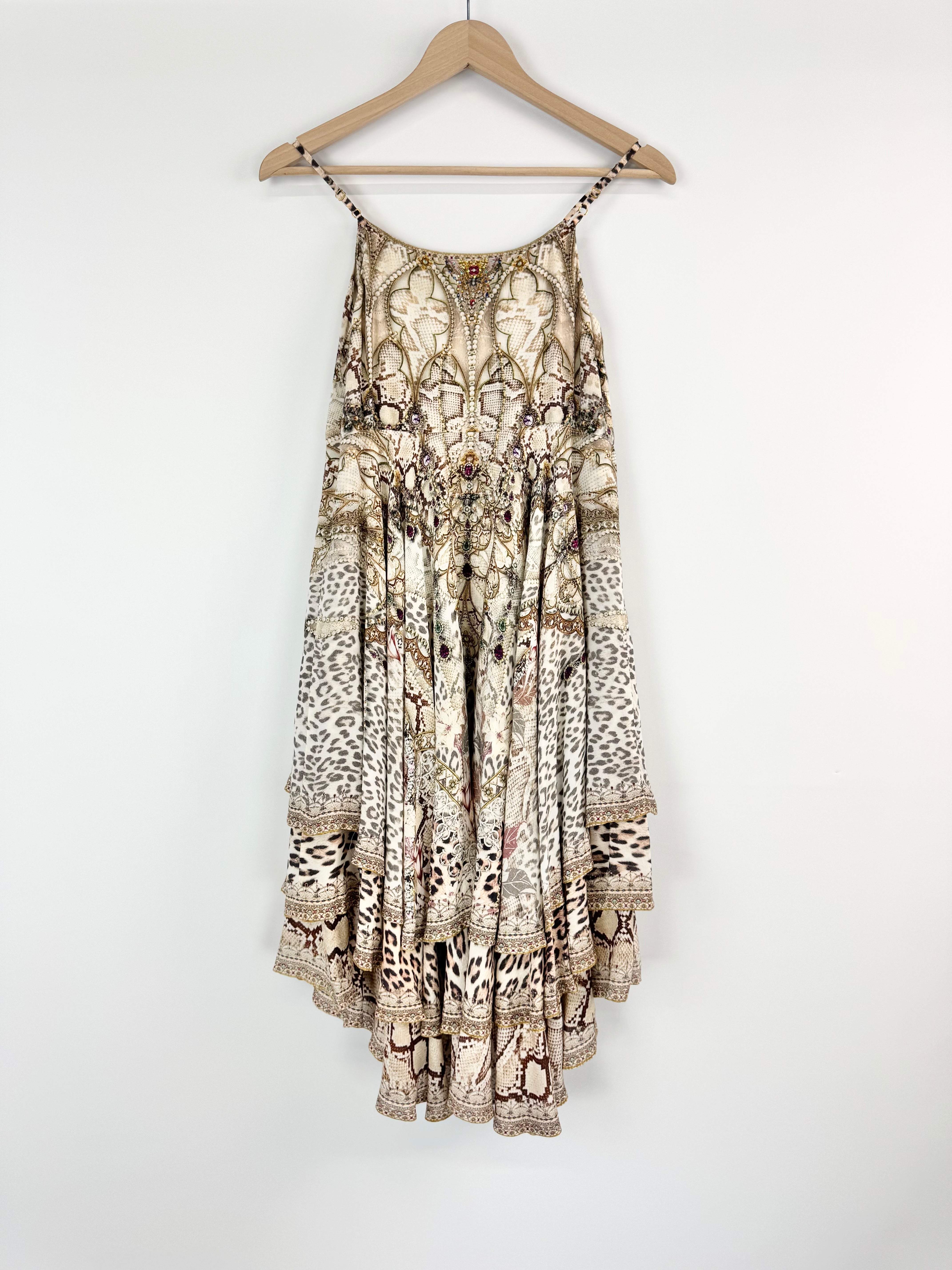 Milla by Camilla Animal Print and Crystal Studded Tiered Dress - 12 Years