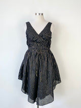 Lover Black & Gold 'Layla' Silk Mini Dress NWT - AU12