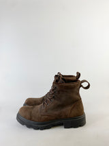 Ecco Chocolate Brown Suede Lace Up Boots - EU43