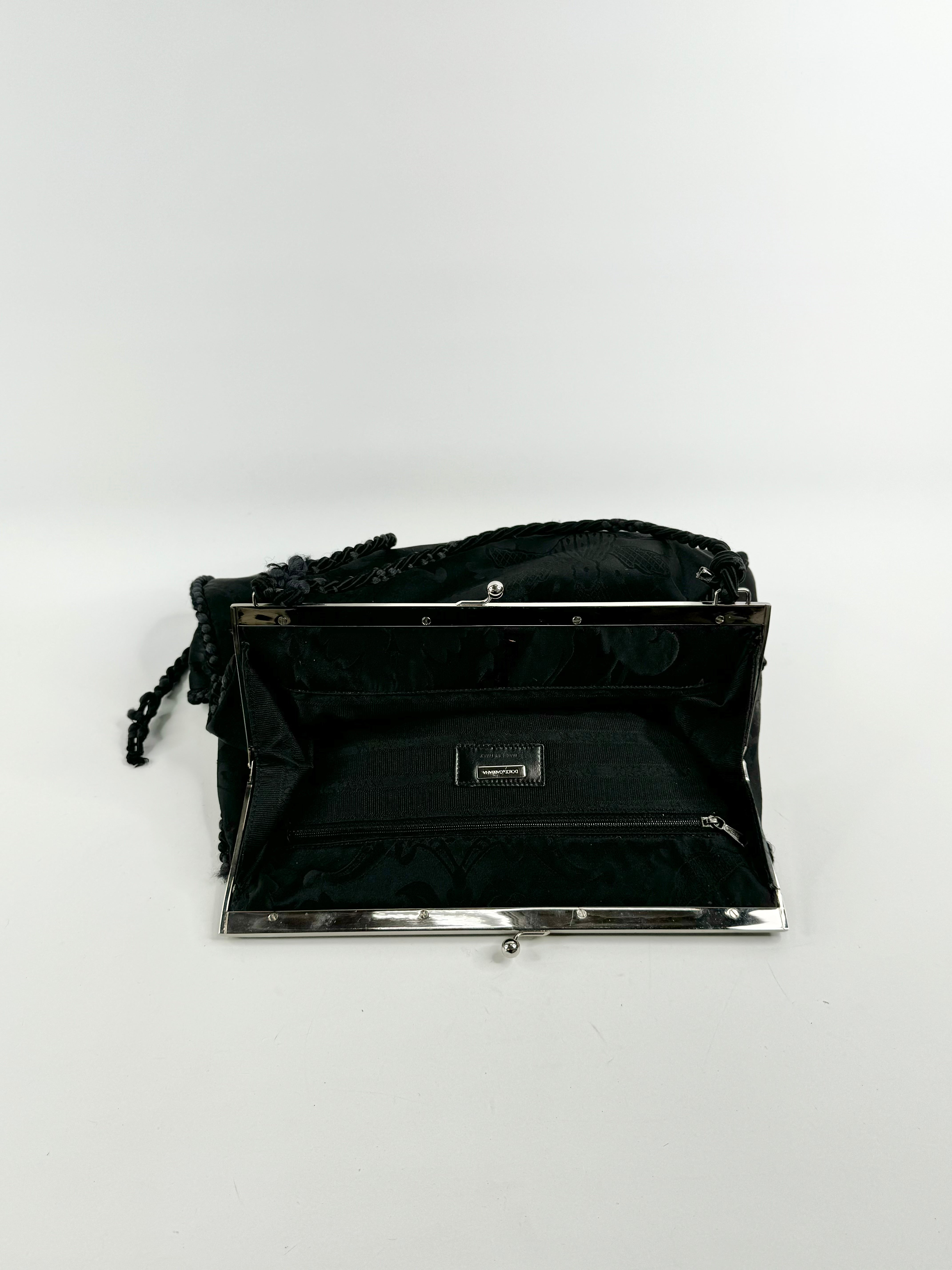 Vintage 1997 Dolce & Gabbana Black Brocade Handbag