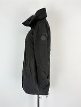Lauren by Ralph Lauren Black Hooded Spray Jacket - XXS