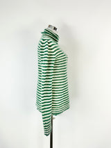 Laurence Bras Spring Green & White Stripe Mohair Blend Skivvy - AU8/10