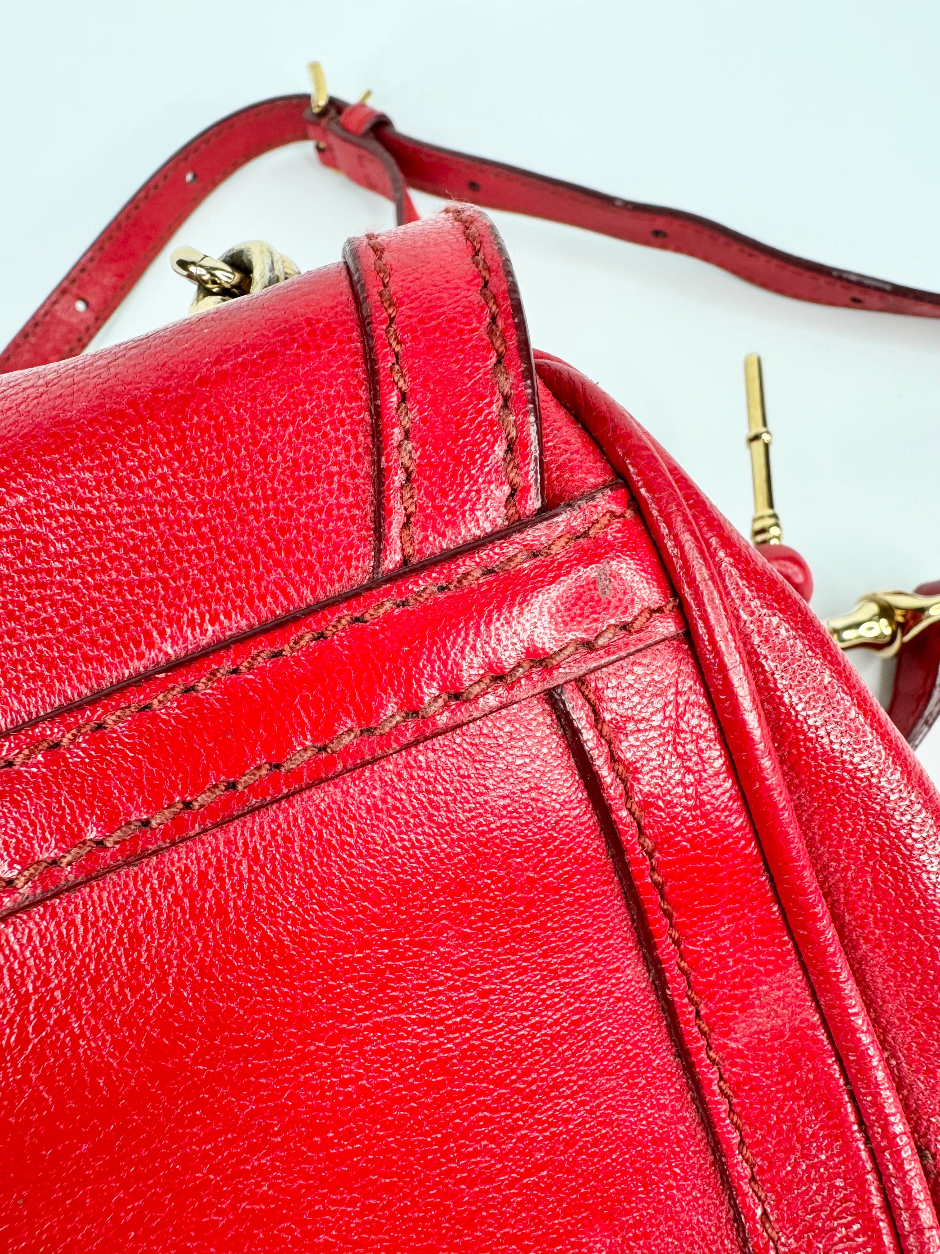 Dolce & Gabbana Red Leather Top Handle Handbag