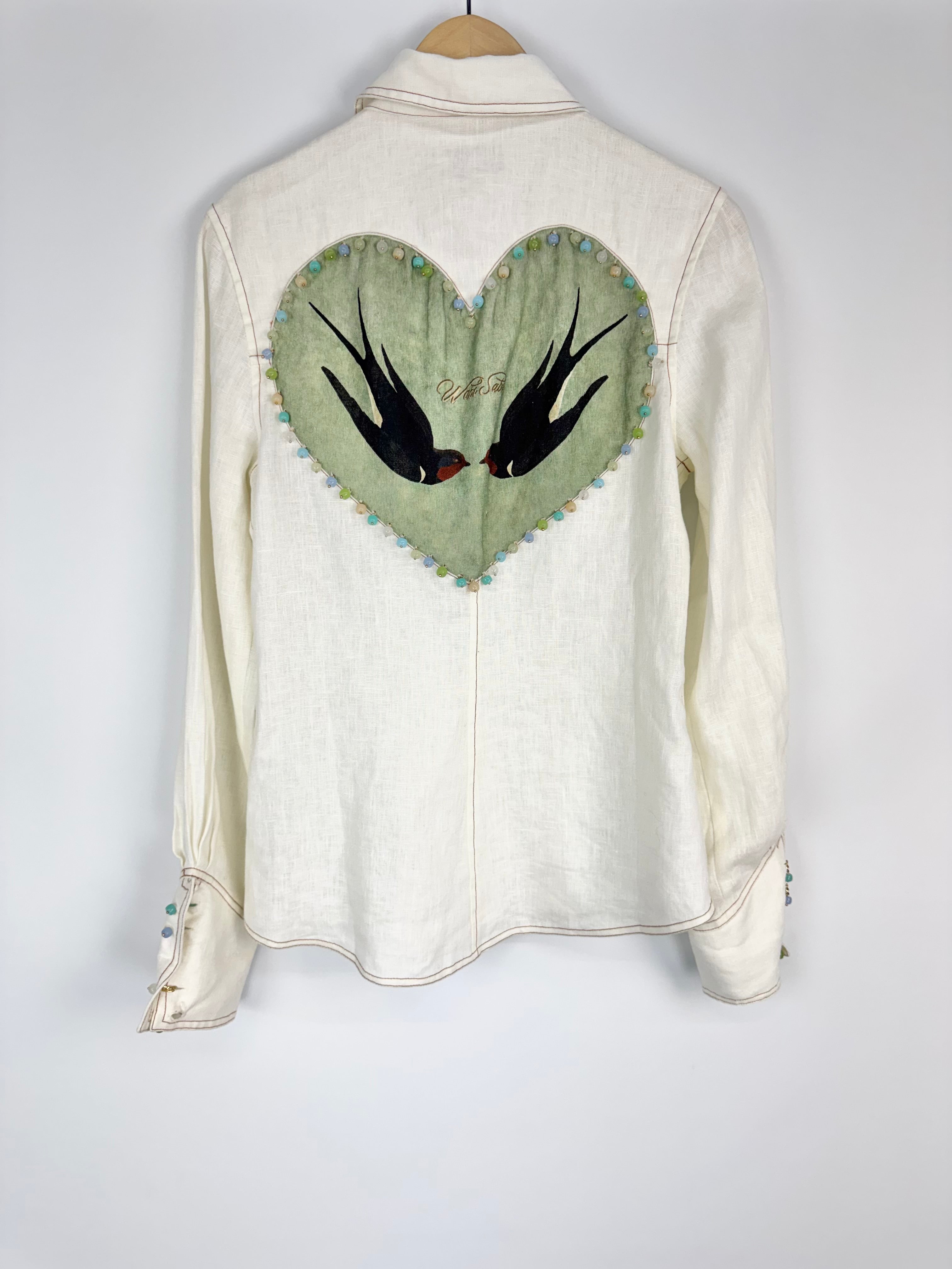 Antipodean White 'Suki' Panelled Swallow Shirt NWT - AU10