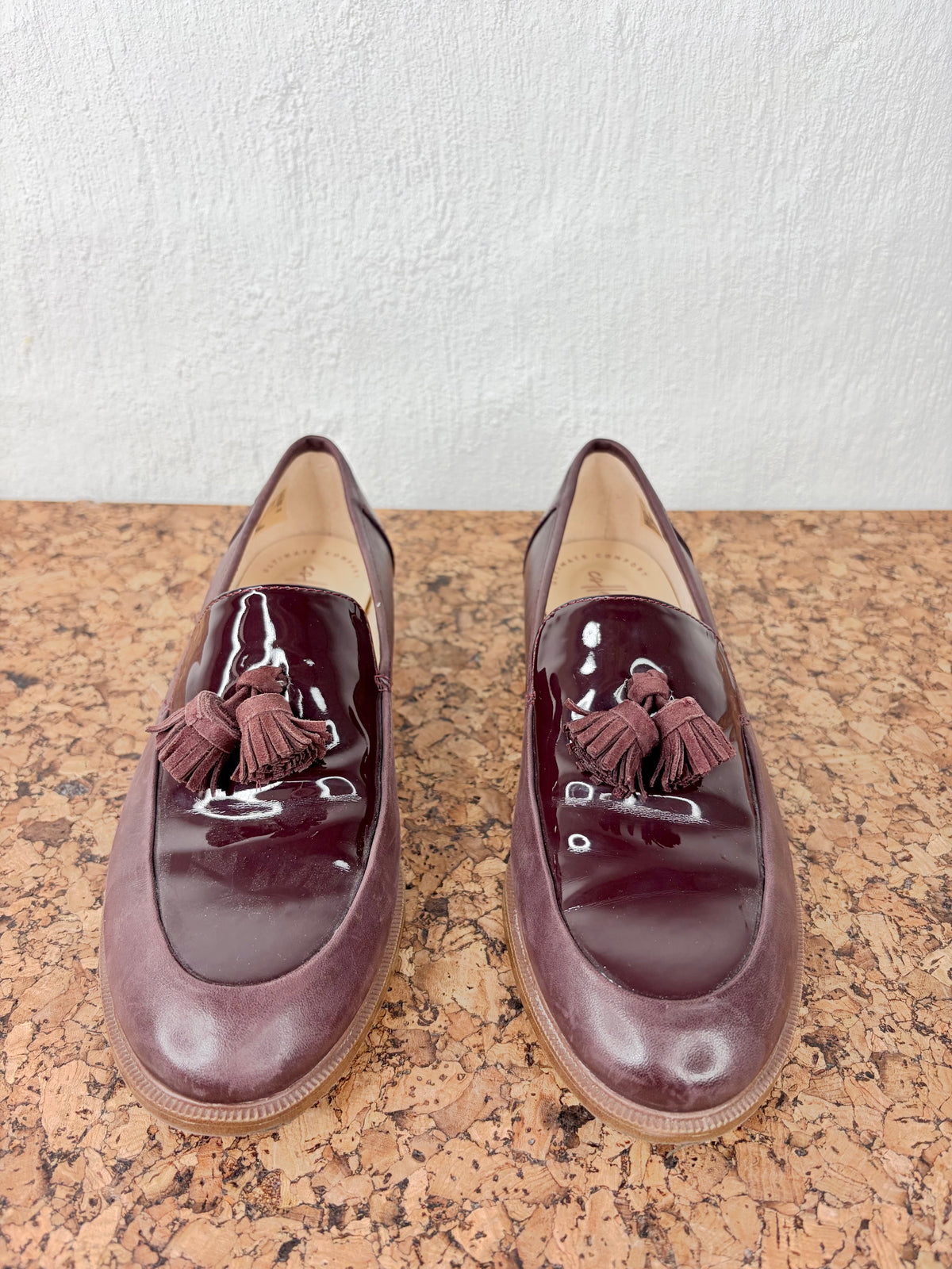 Collection by Clarks Dark Burgundy Leather Tasseled Loafers - EU37