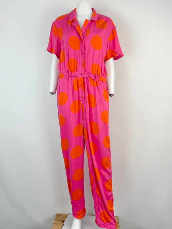Lazy Oaf Pink & Red Polka-Dot Jumpsuit - AU12