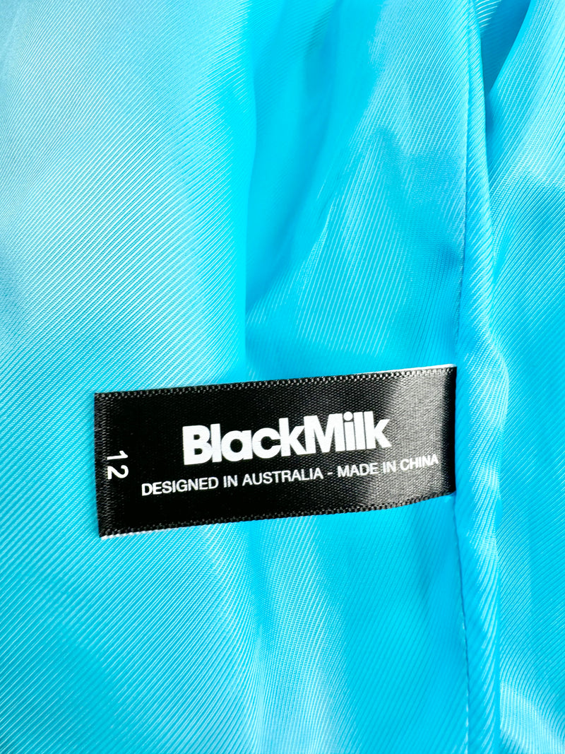 Black Milk Aqua Holographic Biker Jacket - AU12