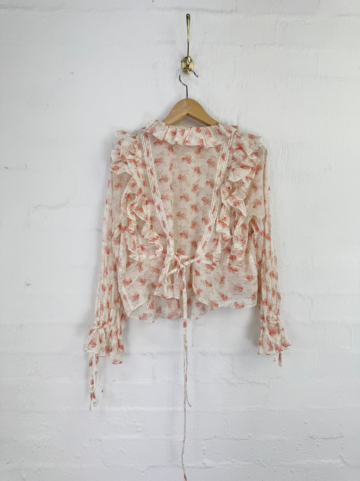 Doen Floaty Cream Poppy Patterned Blouse - AU8/10