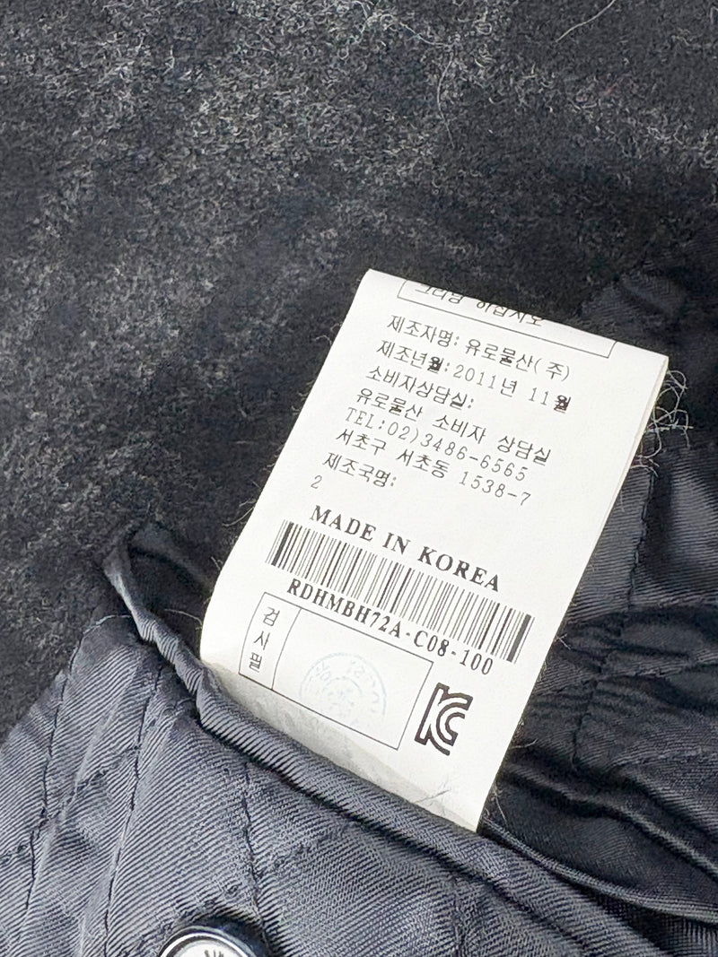 Renoma Paris Black & Grey Striped Wool-Blend Coat - L