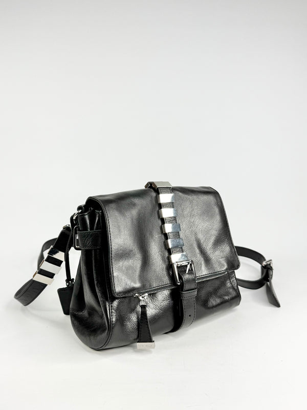 Karen Millen Black Leather Cross Body Bag NWT