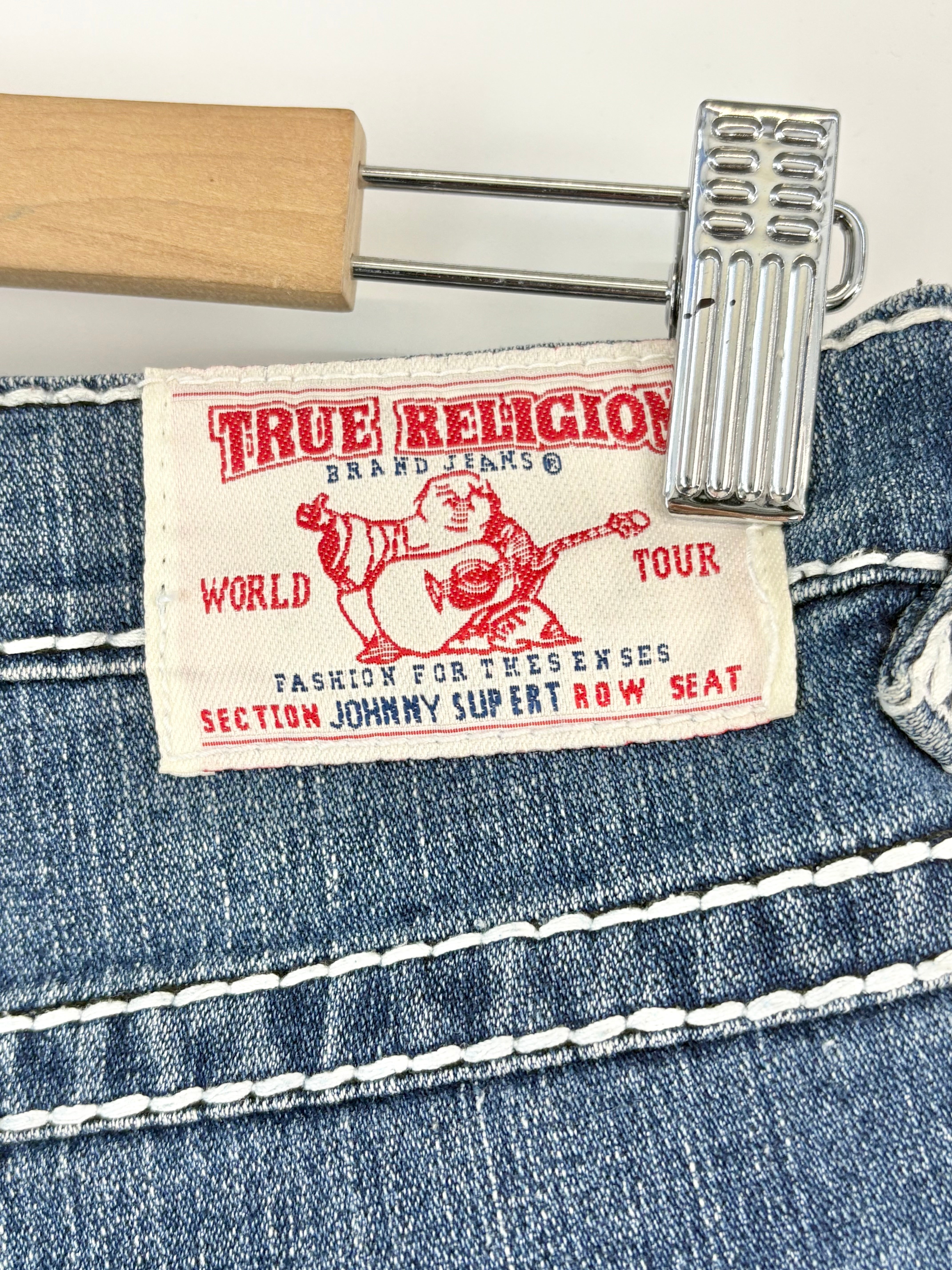 True Religion Dark Blue Distressed Skinny-Fit Jeans - W29