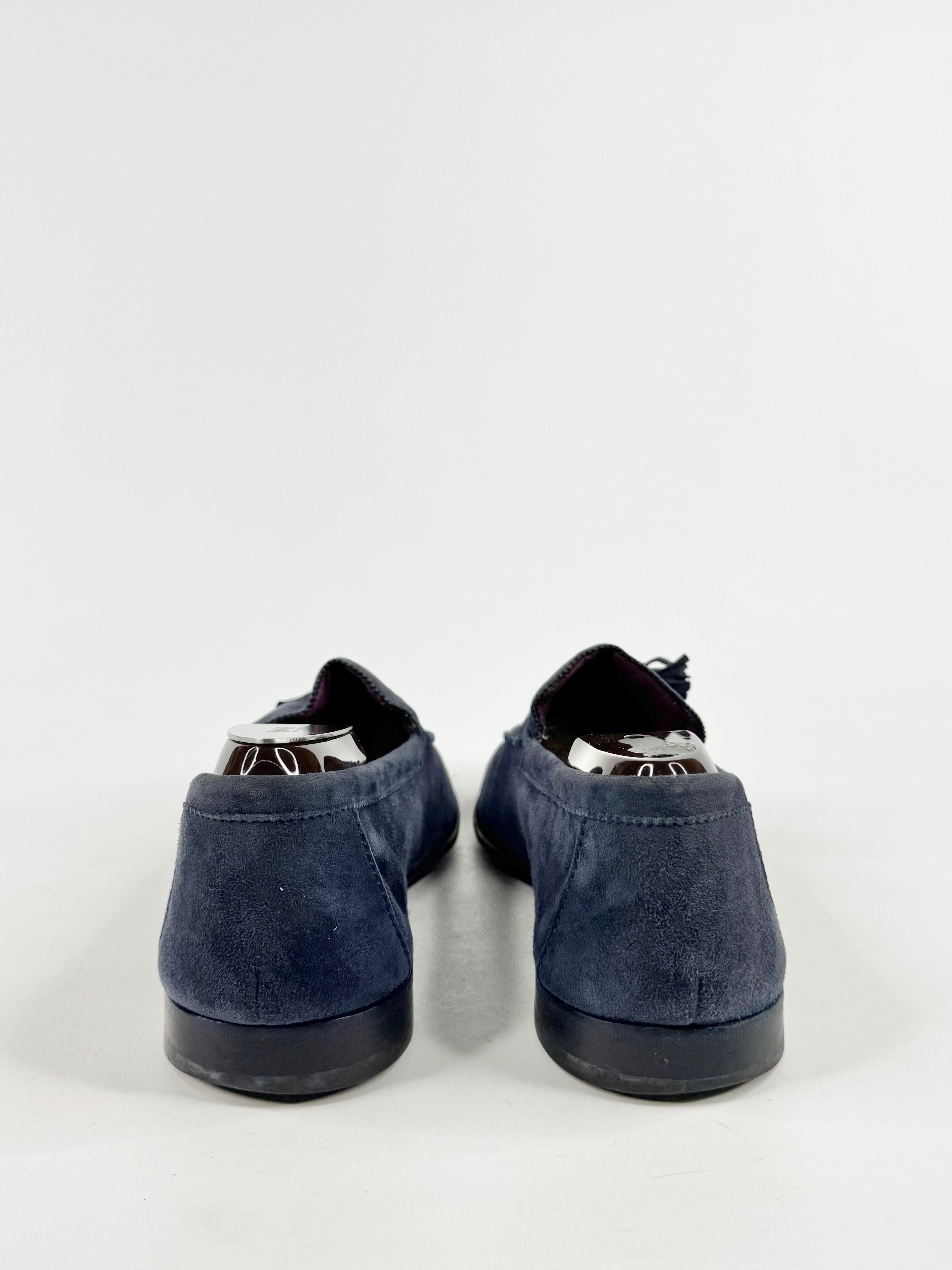 Boss by Hugo Boss Soft Navy Blue Suede Loafers - EU40