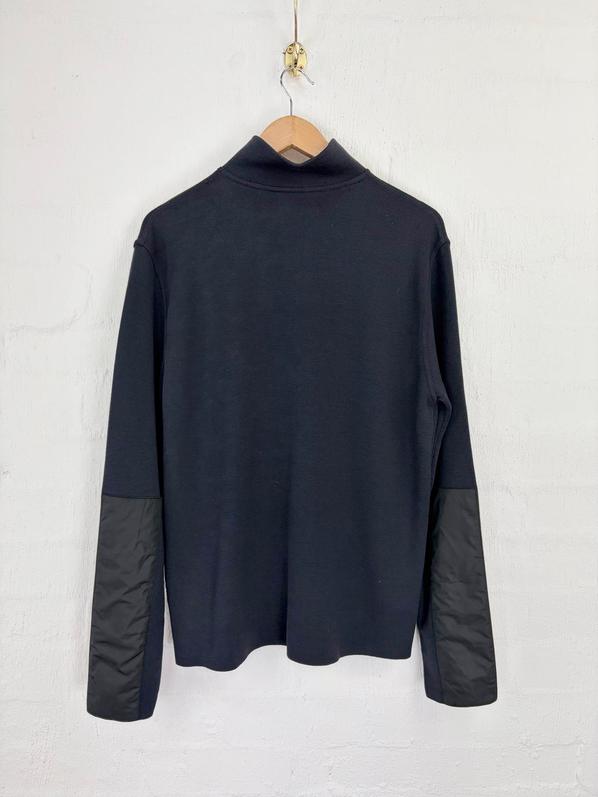 Aztech Black Wool Technical Zippered Jumper - L