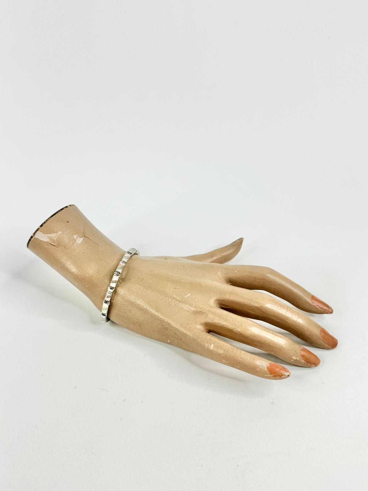 Vintage Silver Semi-Precious Gemstones & Opal Bracelet
