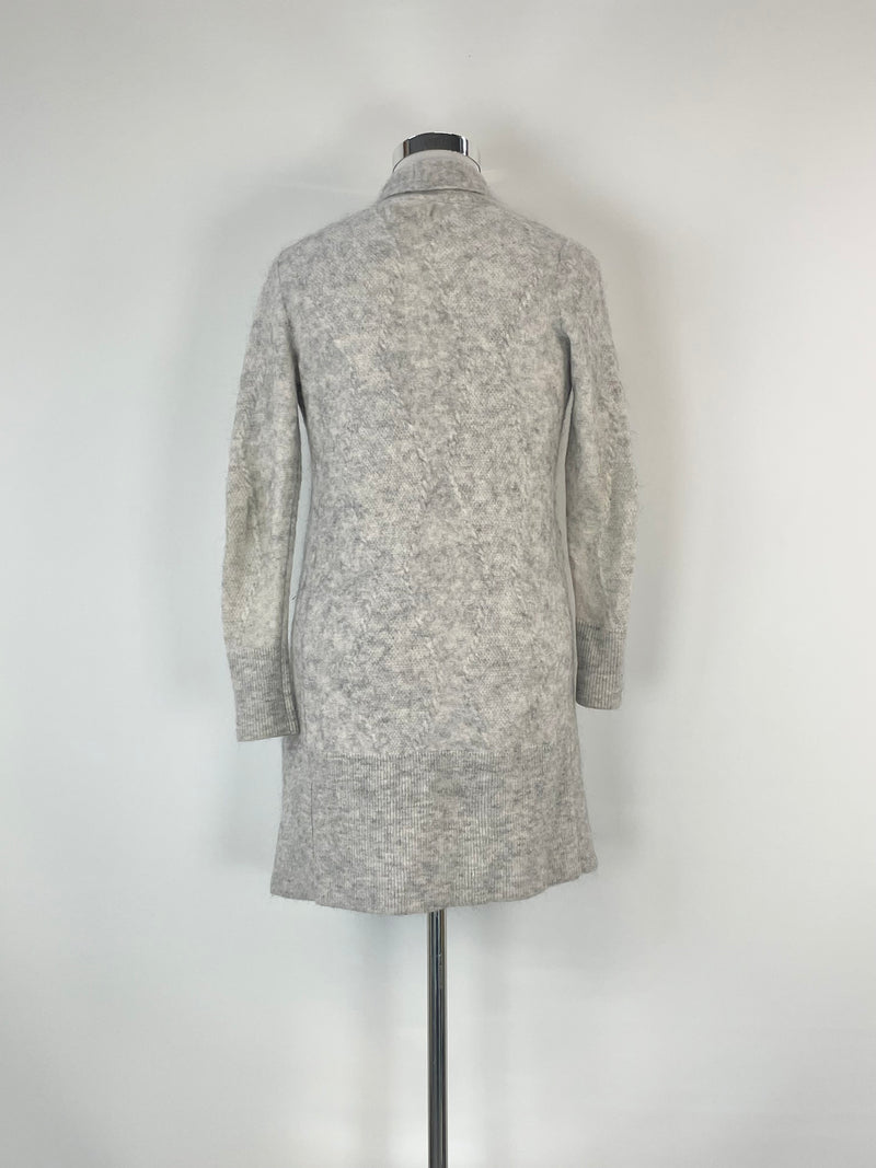 Cable Melbourne Grey Mohair & Wool Blend Cardigan - AU12