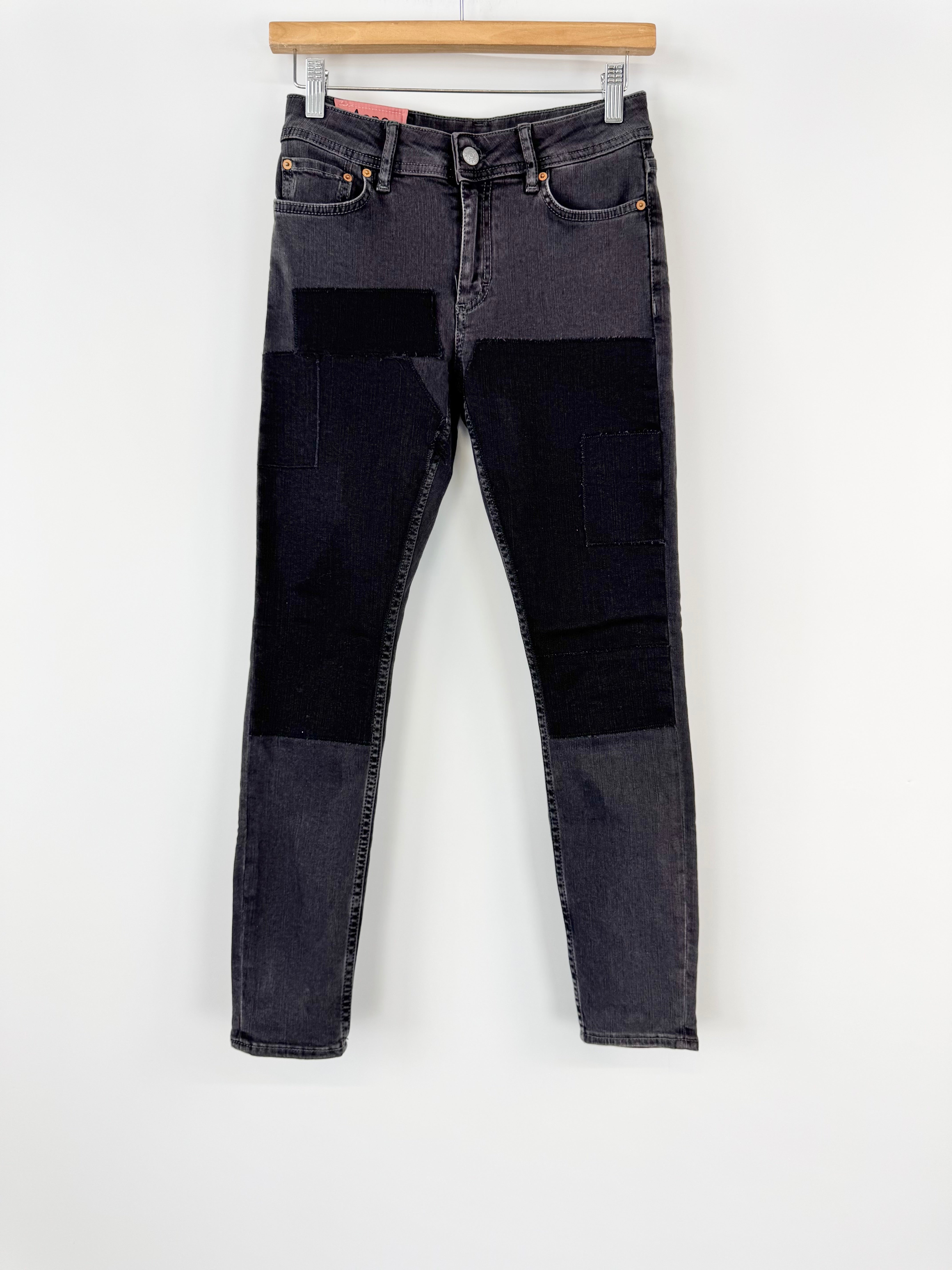 Acne Studio Blå Konst 'Climb' Black Patchwork Jeans - AU8/10