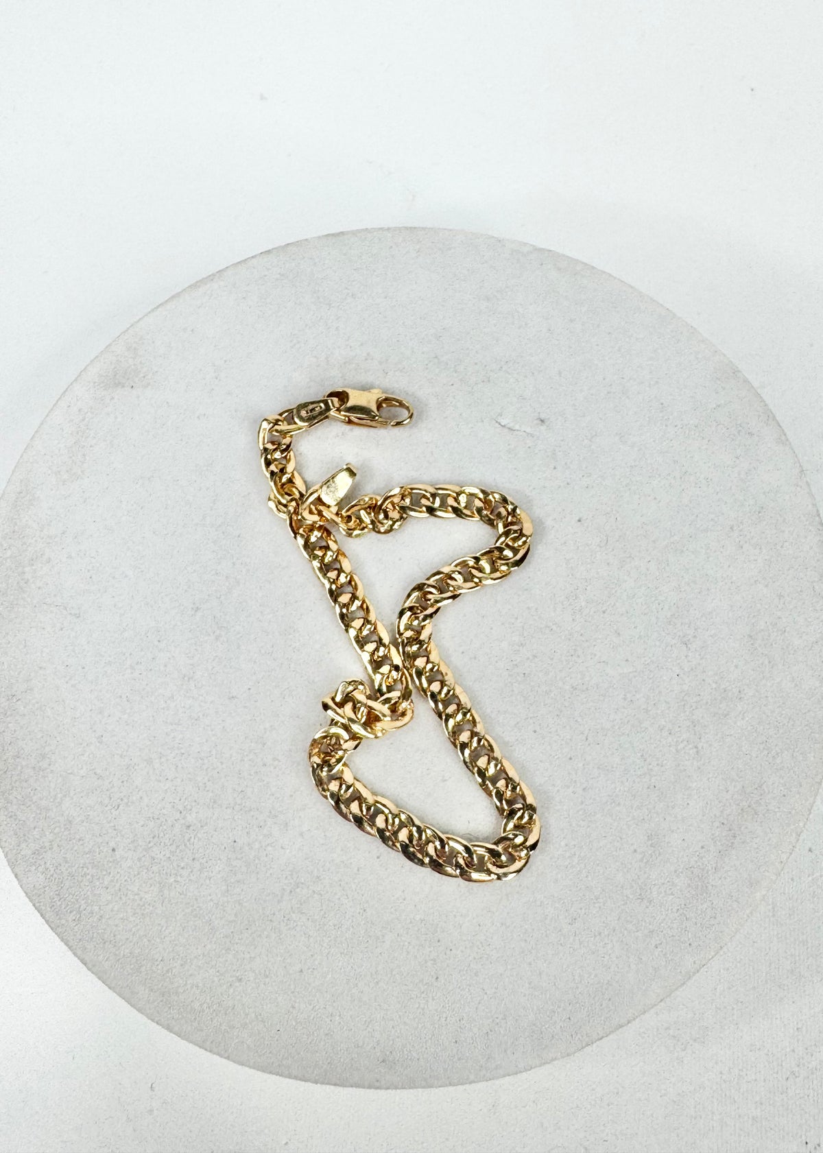 9ct Gold Flat Curb Chain Bracelet