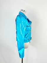 Black Milk Aqua Holographic Biker Jacket - AU12