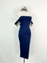 Elyia the Label Navy Blue Gold Embellished Midi Dress - AU6