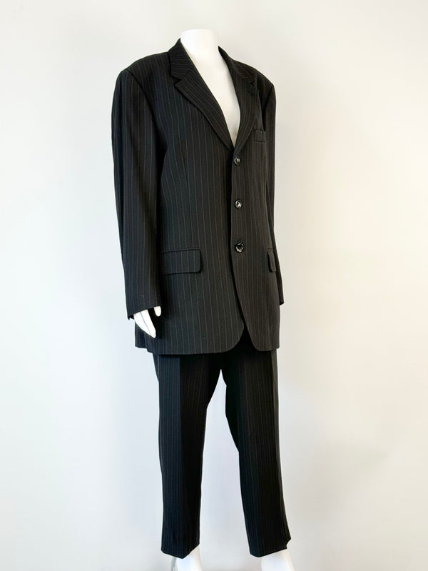 Kenzo Homme Black Pinstriped Suit - 52