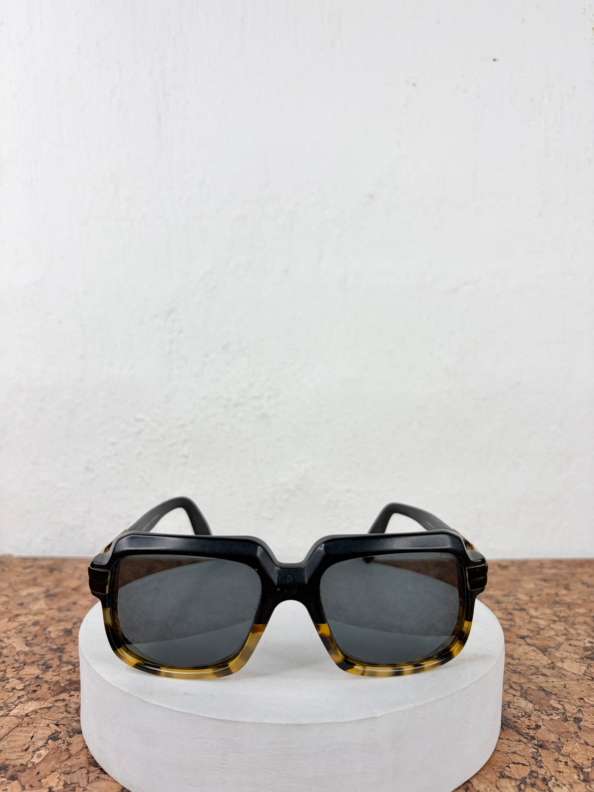 Cazal Square Frame Gold, Black & Tortoiseshell Sunglasses
