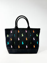 Polo Ralph Lauren Black Cotton Mini Tote Bag