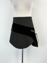 Christopher Esber Black Asymmetric-Velour Panel Mini Skirt - AU12