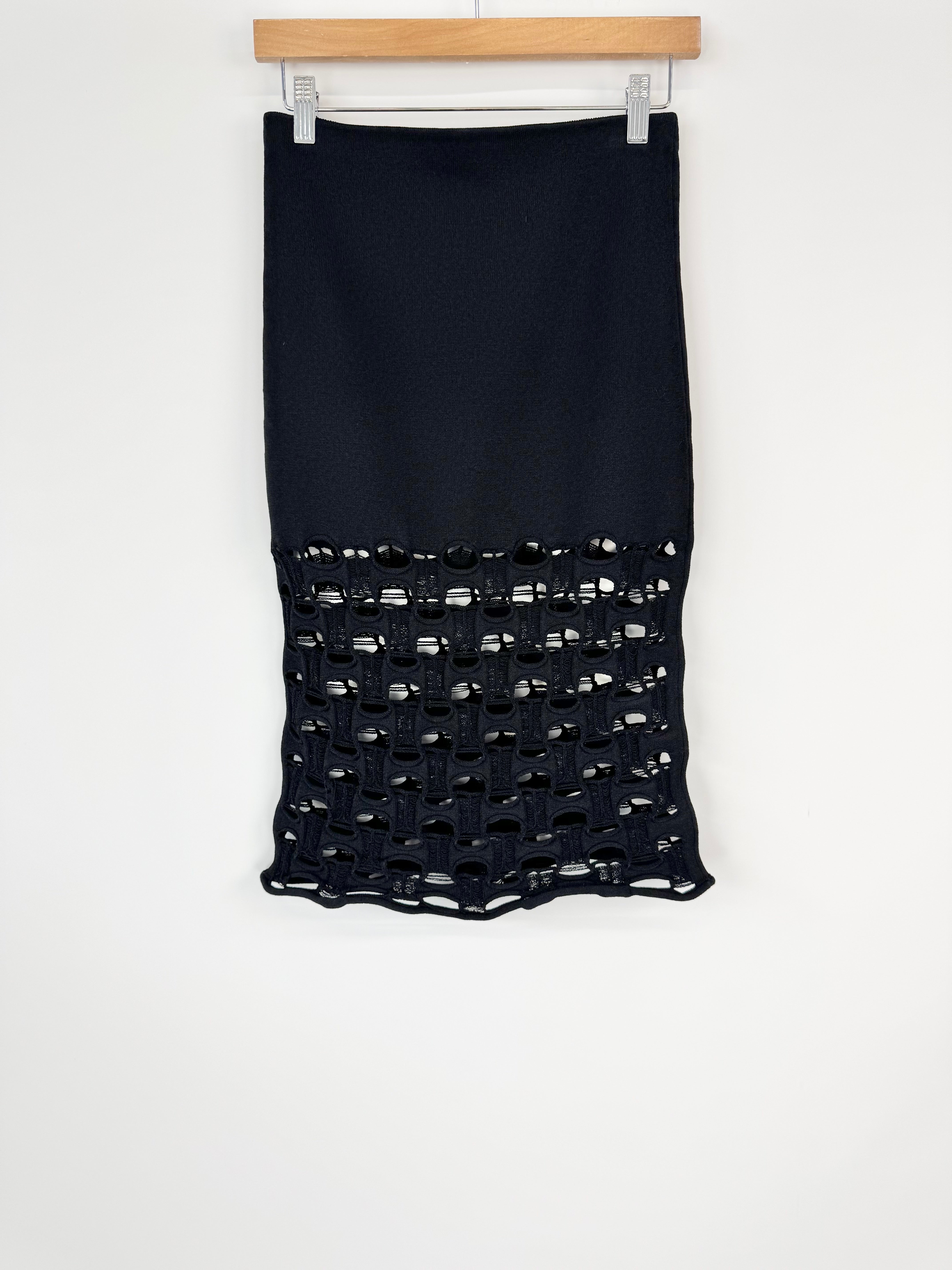 Louis  Vuitton Black Stretch Knit Skirt With Cut Out Detail - AU8