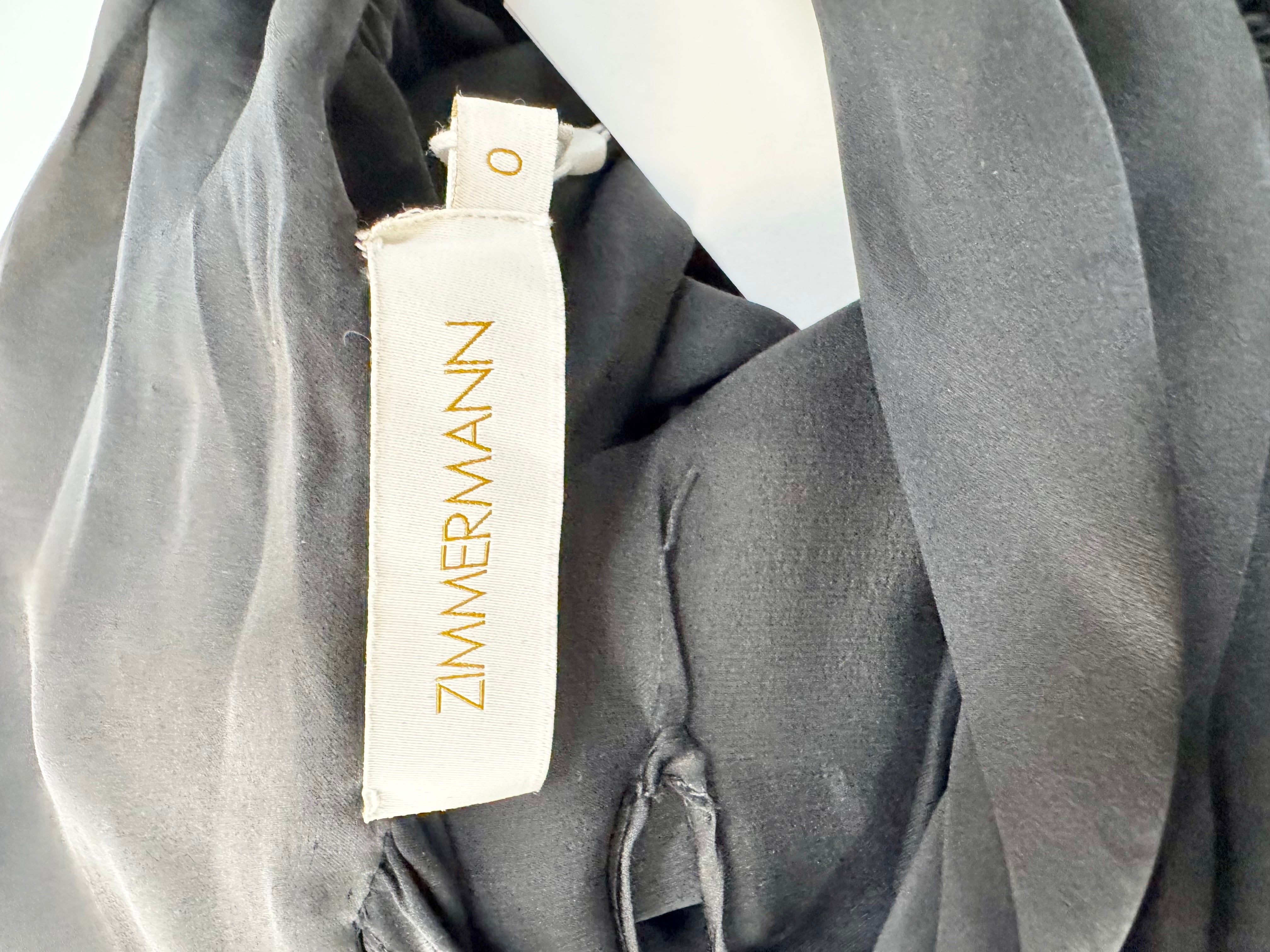 Gray fabric with a visible Zimmermann label