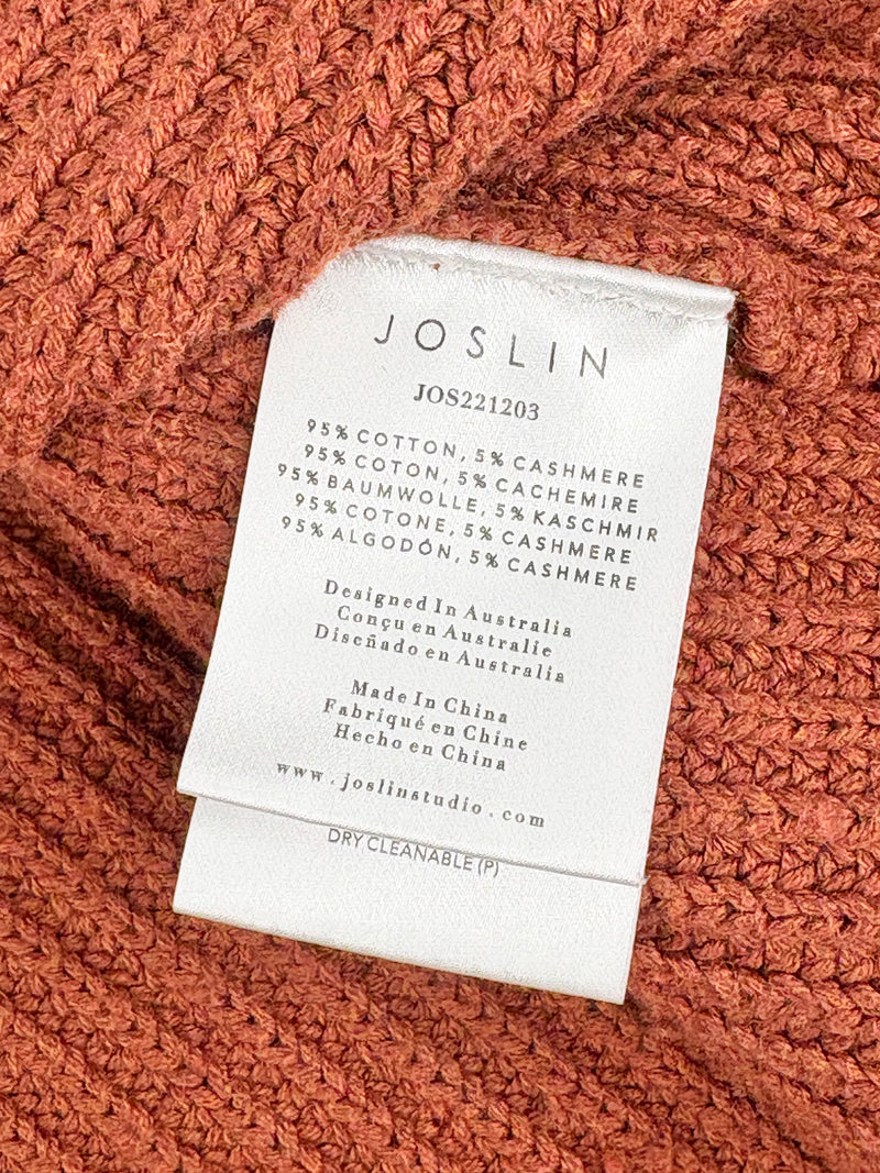 Joslin Rust Micro-Cable Knit Relaxed Sweater - AU6/8