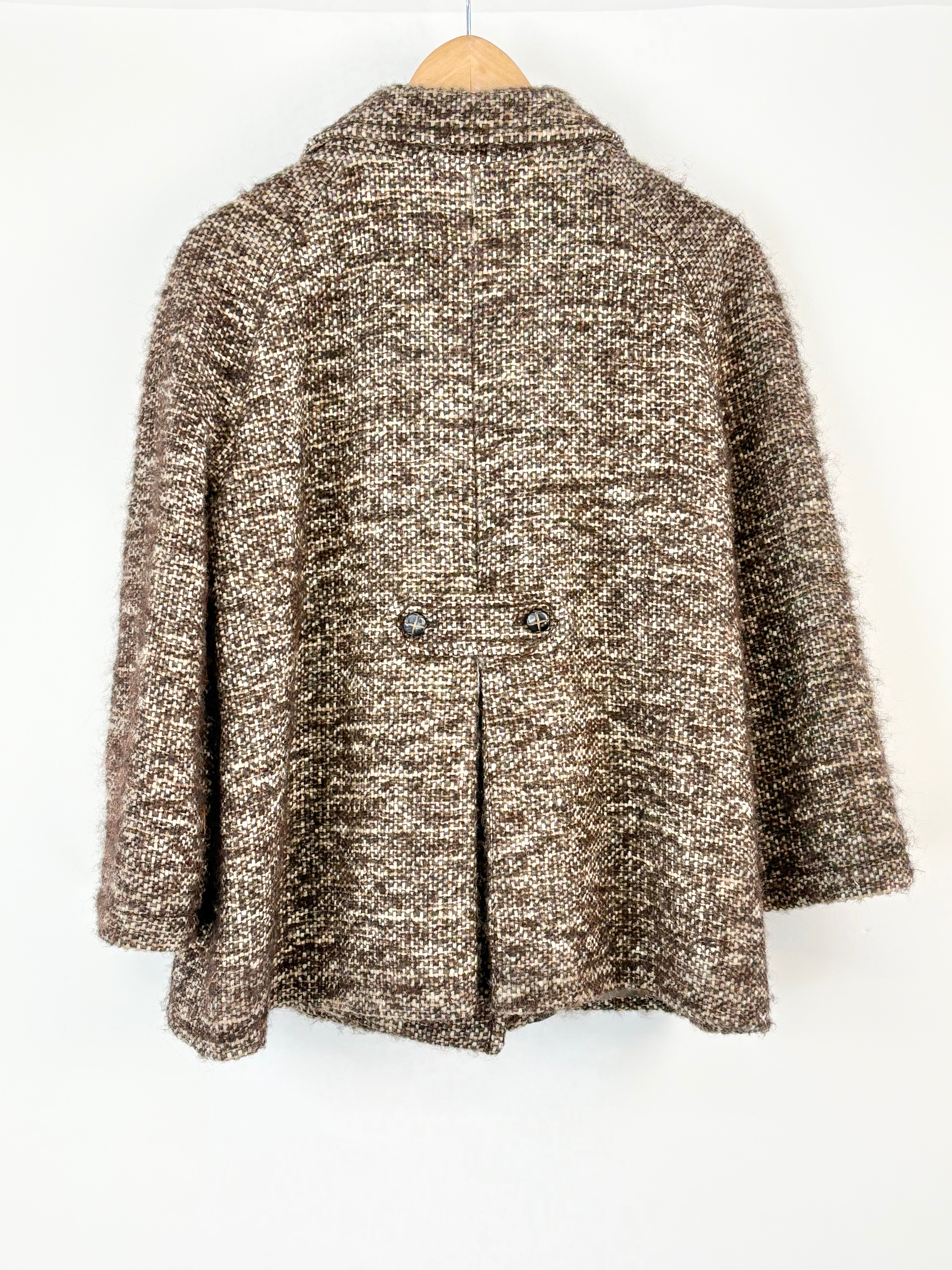 Gant Collection Cropped Earth-Toned Tweed Blazer - L