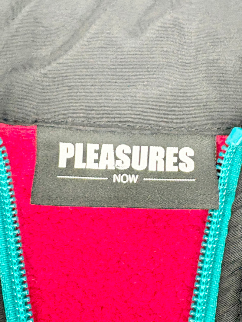 Pleasures Now Two-Tone Teal & Red 1/4 Zip Pullover - M