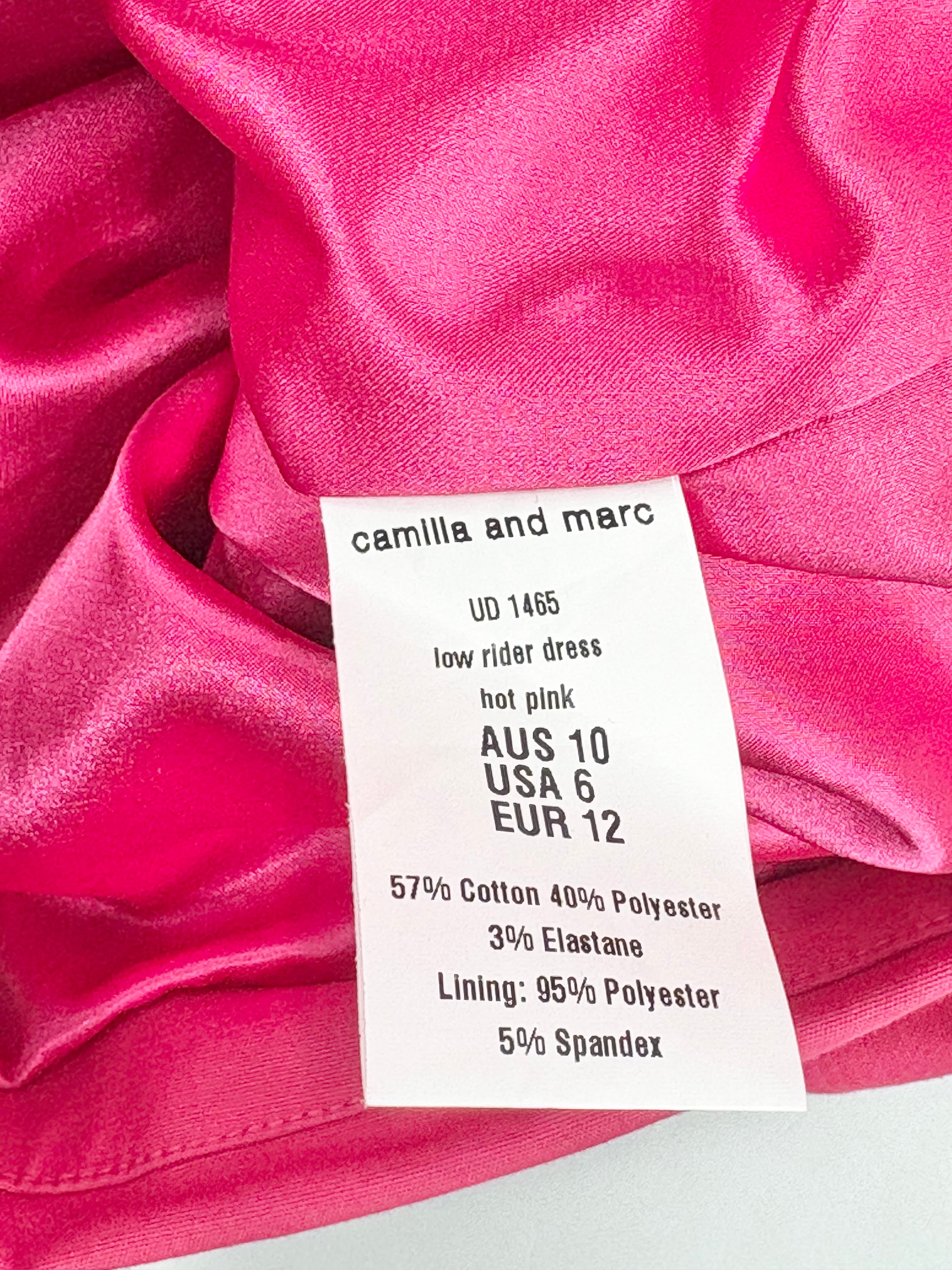 Camilla & Marc Hot Pink Off-Shoulder 'Low Rider' Dress - AU10
