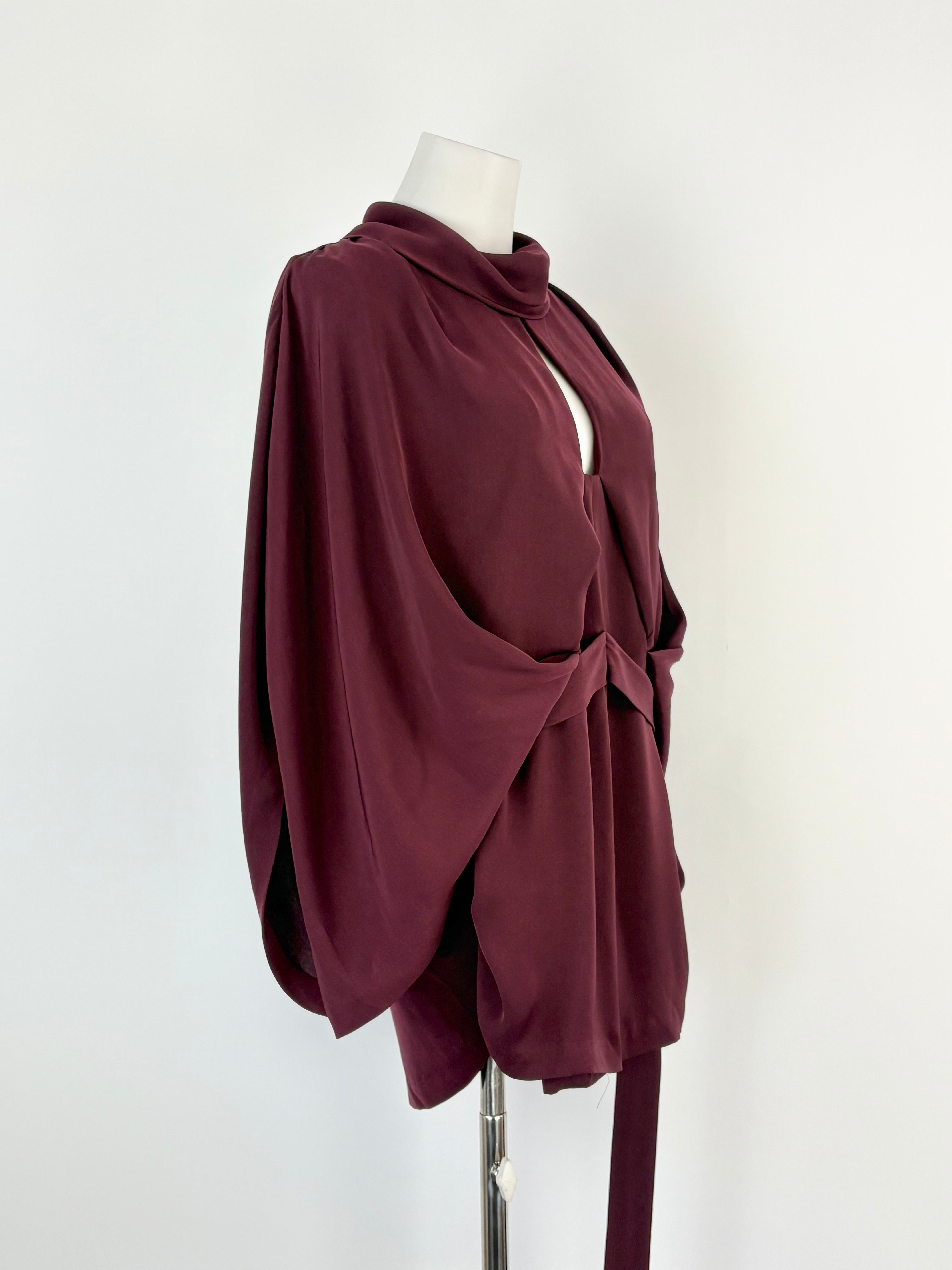 Acler Bordeaux Wrap Blouse - AU10