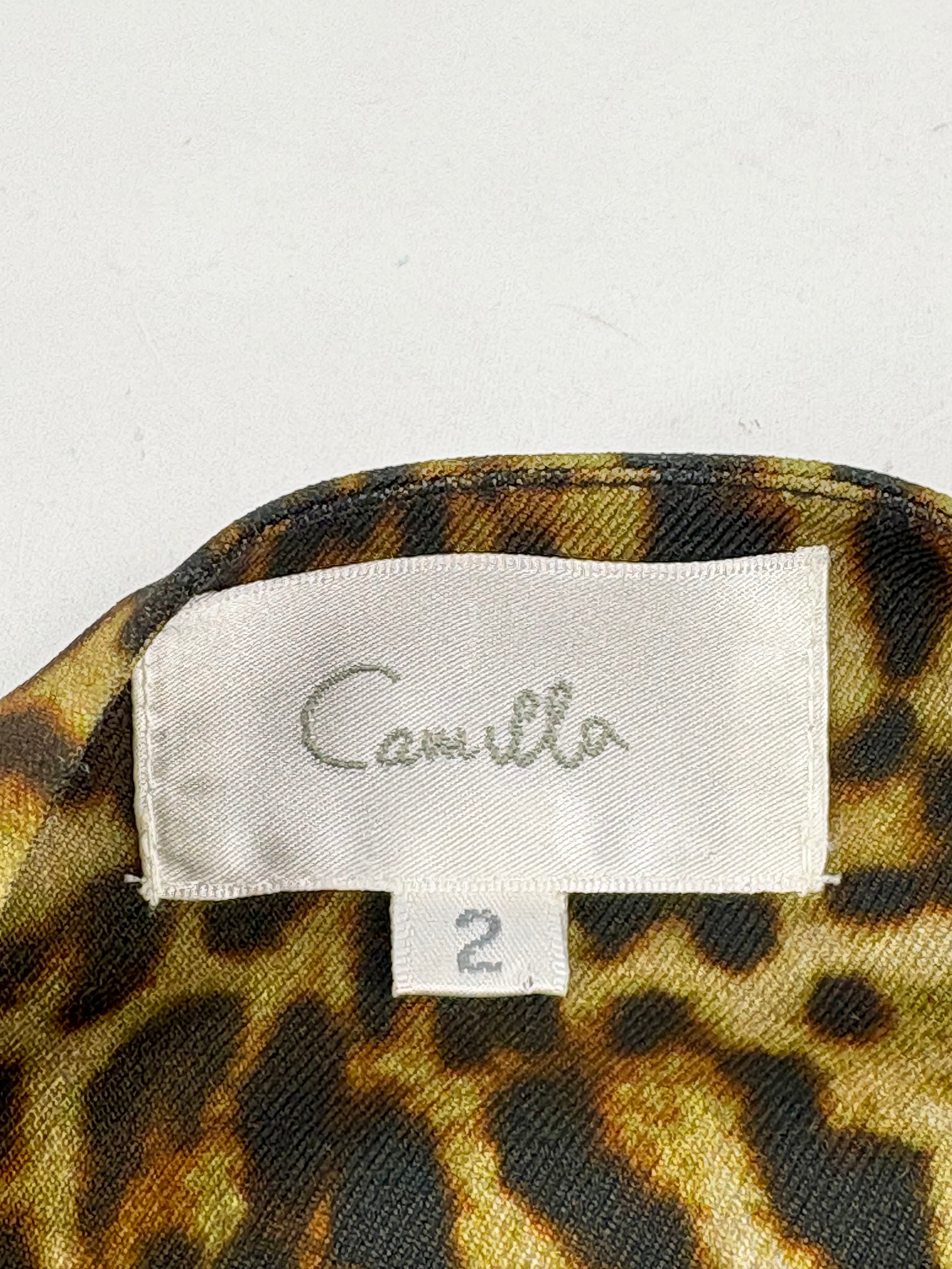 Camilla Silk-Blend Leopard Print Embellished Lapel Jacket - AU10