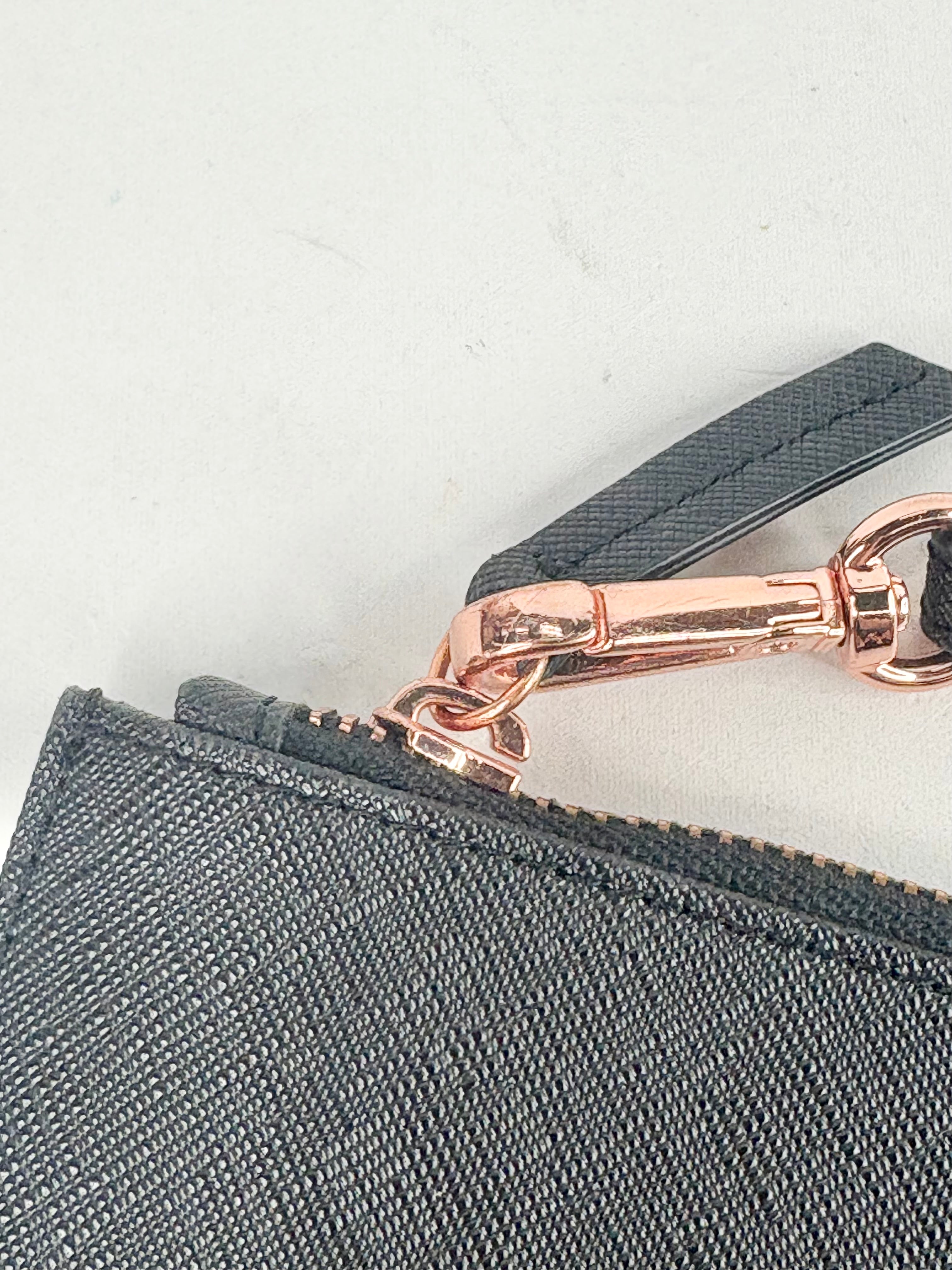Marcs Black Grained Leather & Rose Gold Hardware Clutch