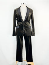 Dolce & Gabbana Wood Deep Brown Velvet Suit - 50