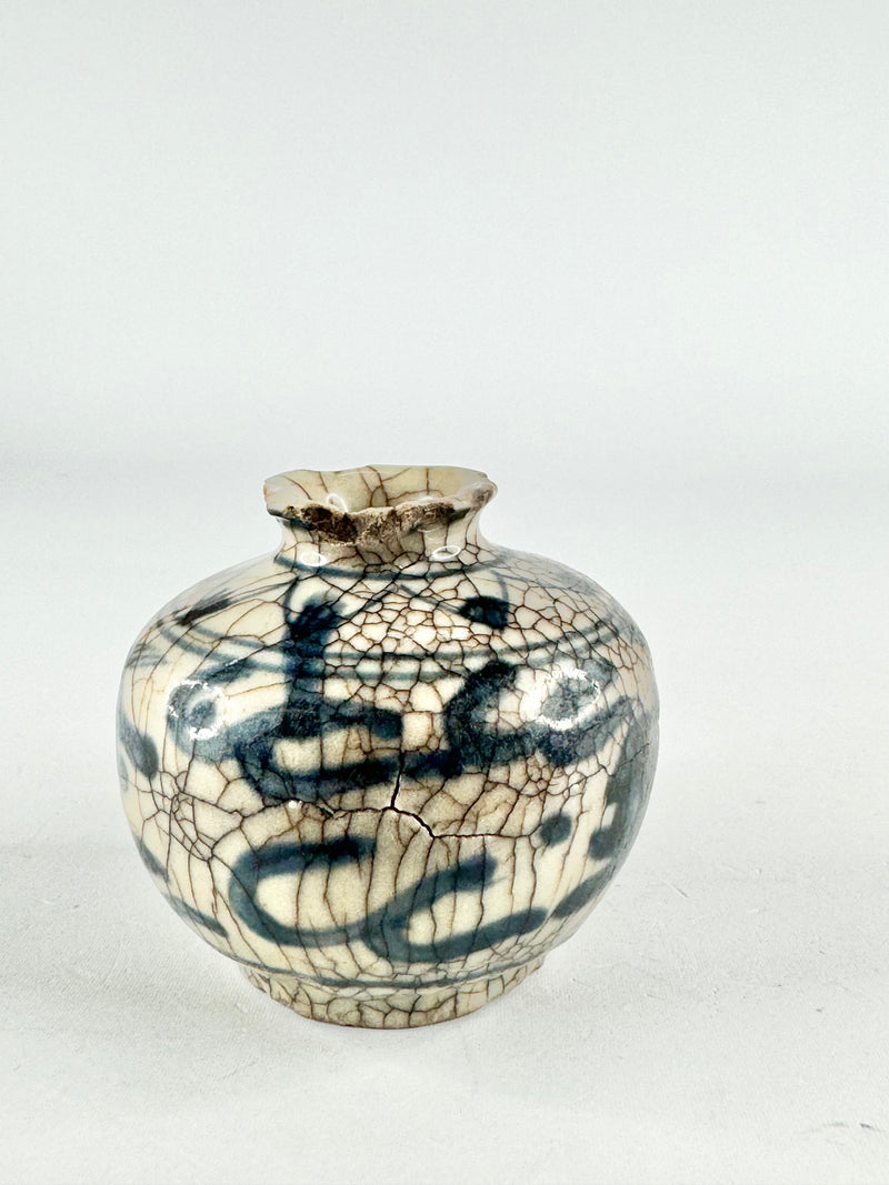 Antique Stoneware Hand Painted Jarlet