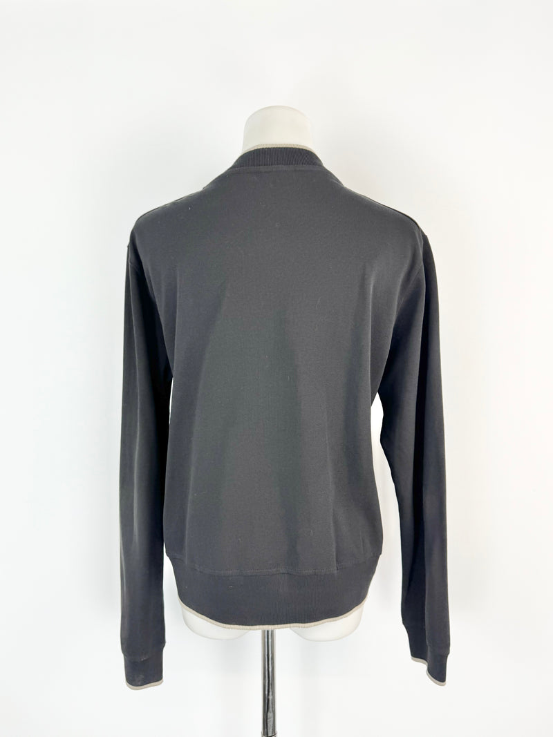 Kenzo Homme Black Cream Contrast Zippered Cardigan - XS