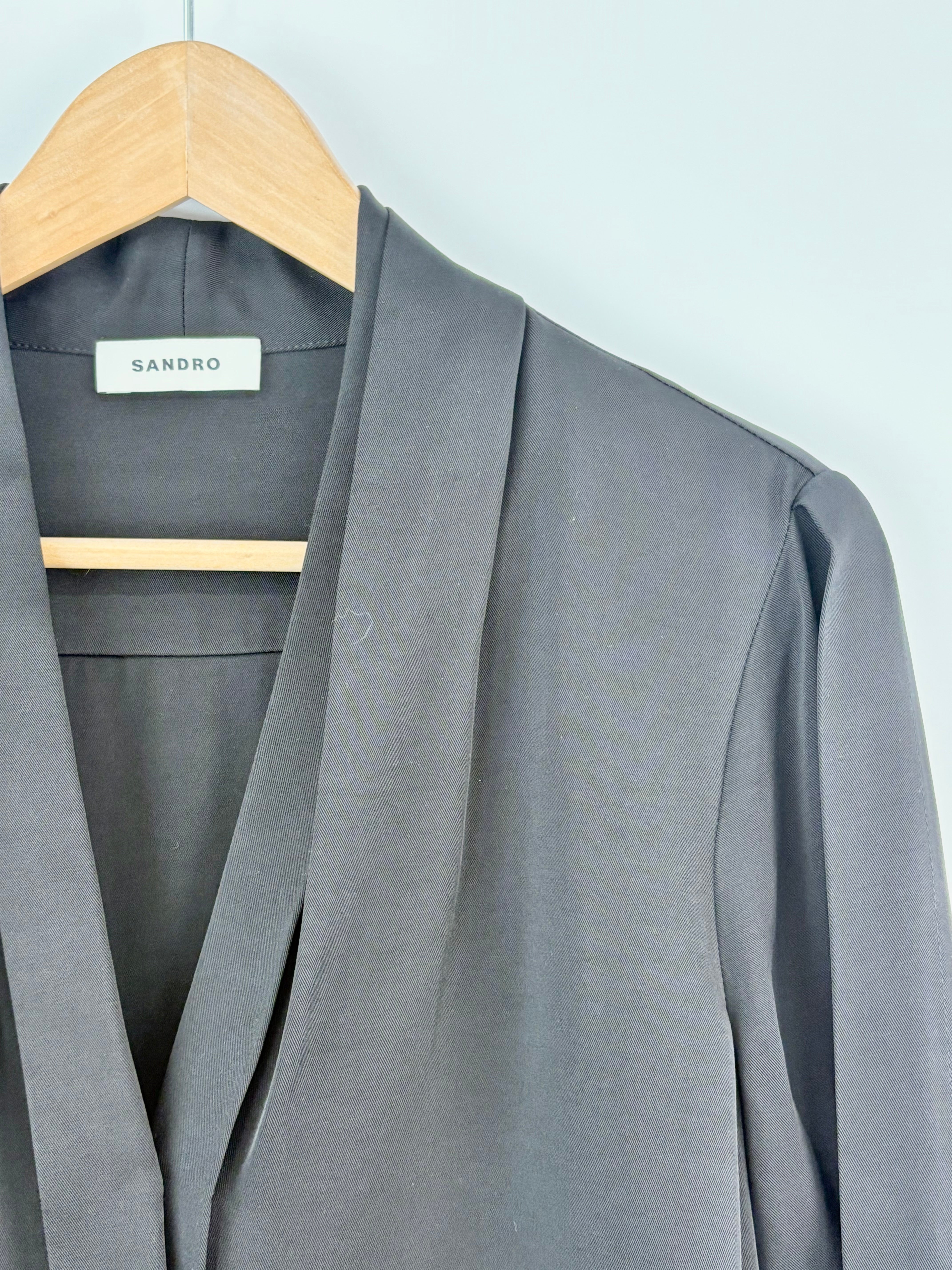 Sandro Black 'Lanna' Long-Sleeve Shirt - AU6/8