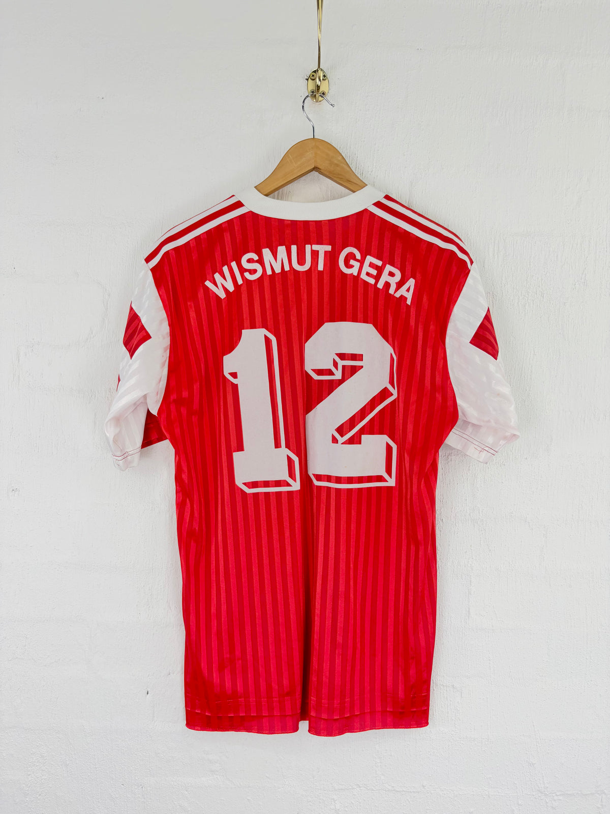 Rare 90s Vintage BSG Wismut Gera Red & White Football Top - M
