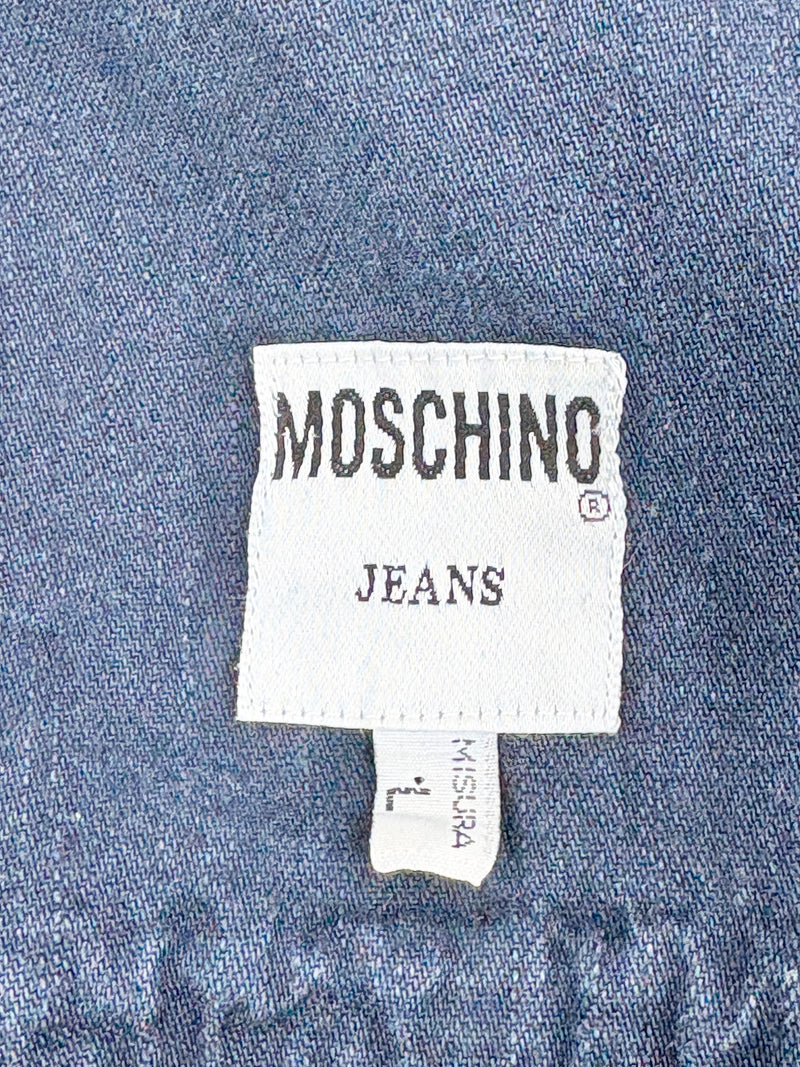 Vintage 90s Moschino Jeans Indigo Denim Shirt - L