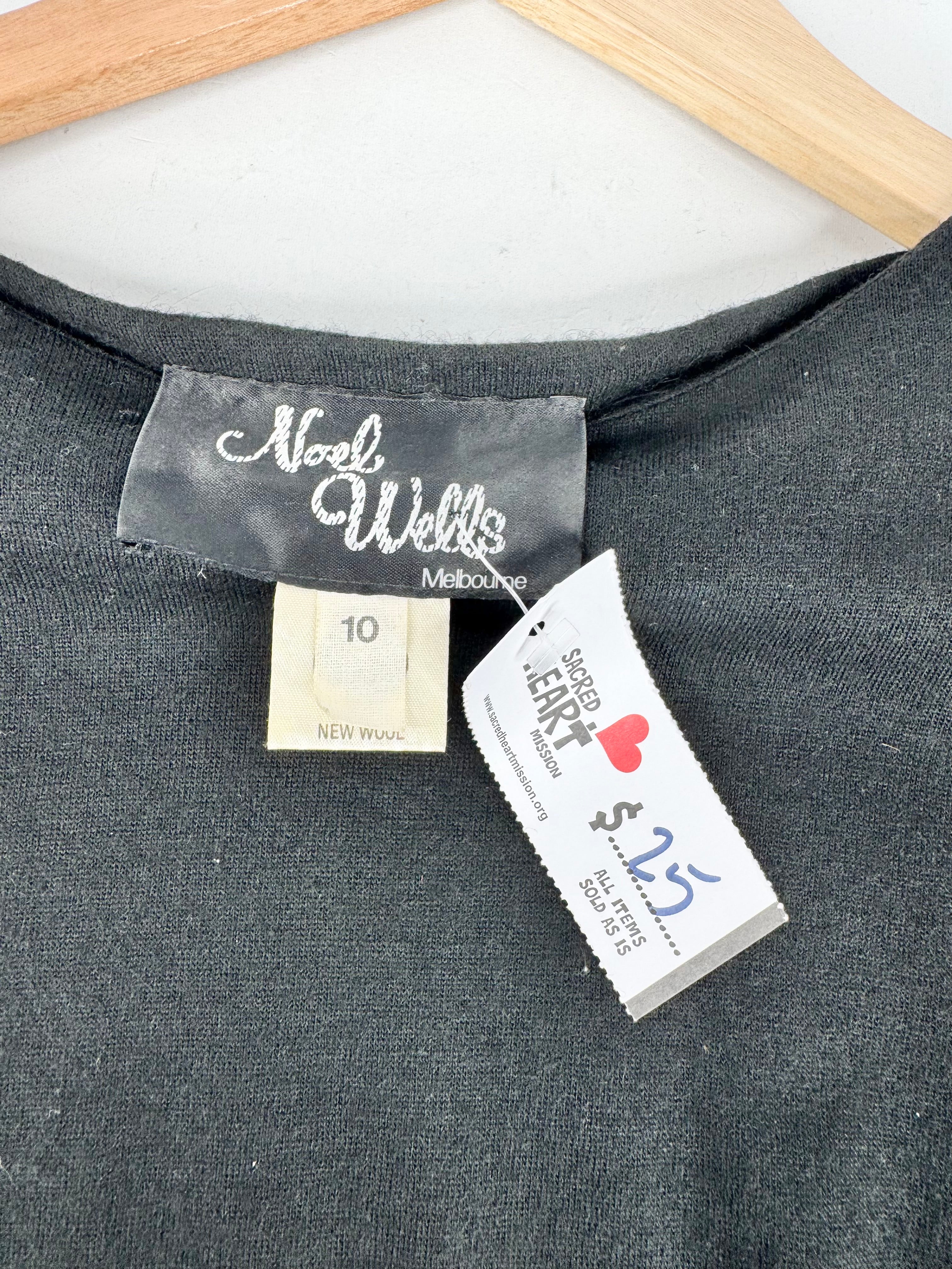 Noel Wells Black Bishop-Sleeve Below the Knee Dress - AU10