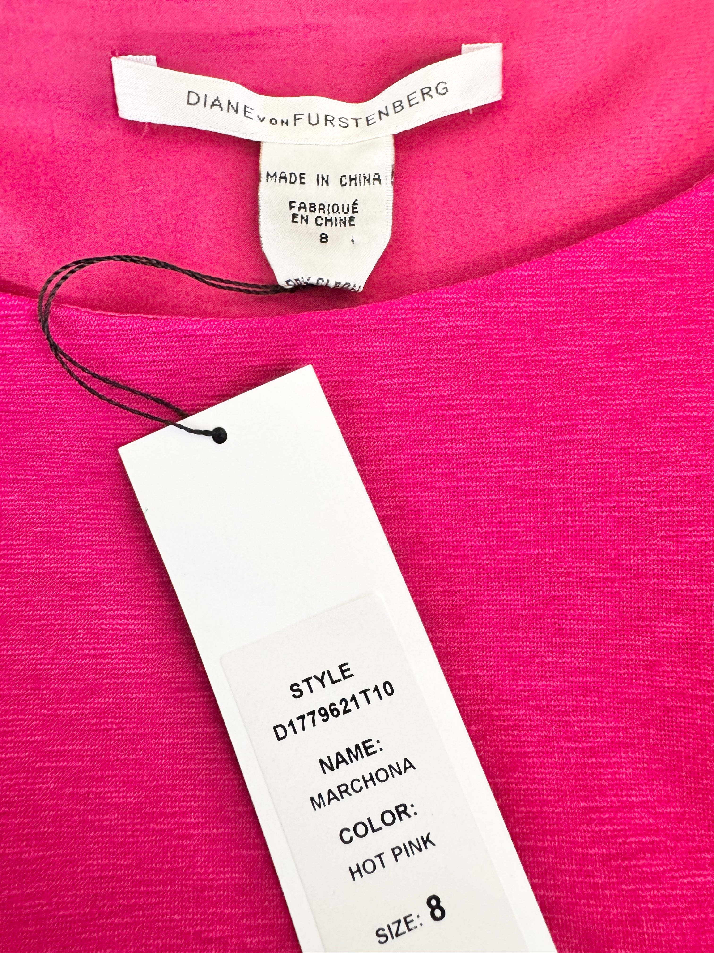 Diane von Furstenberg Berry Pink Midi Dress NWT - AU10