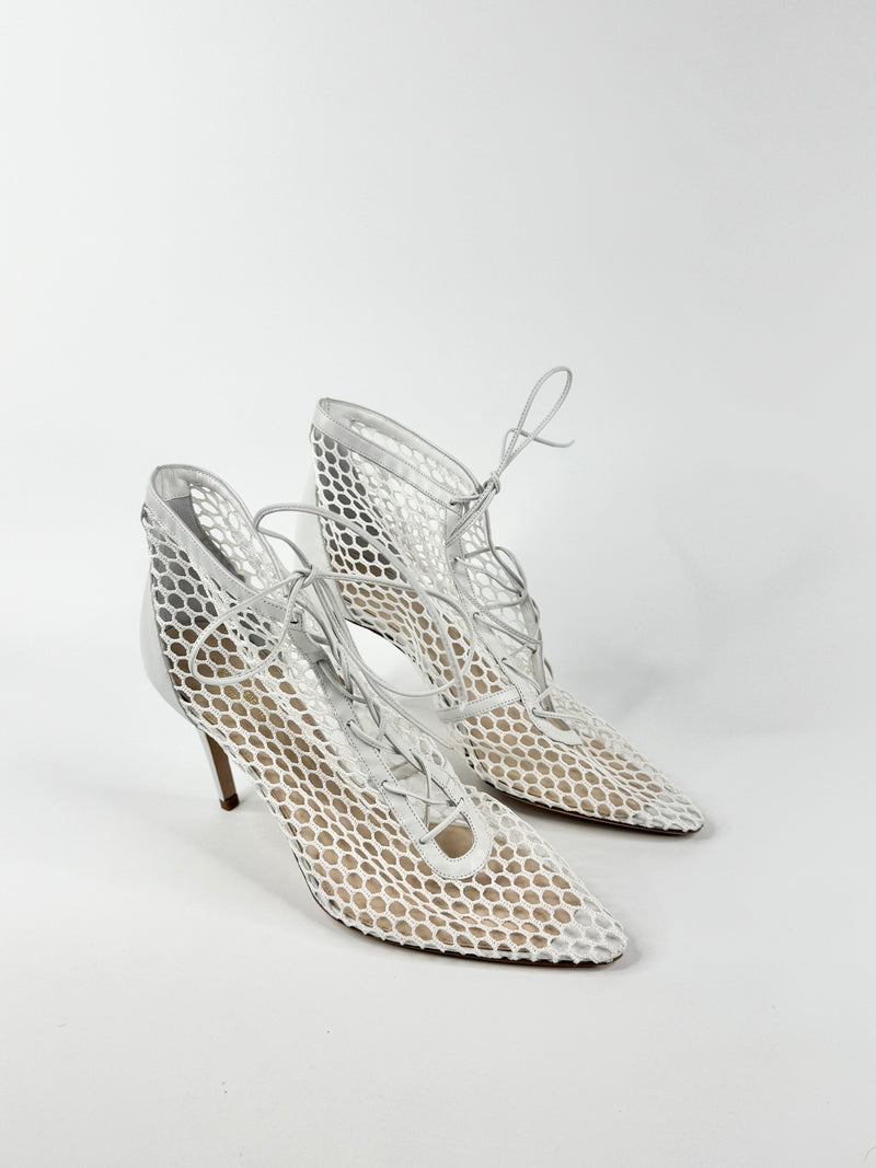 Scanlan Theodore White Mesh Booties NWT - EU41
