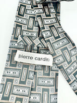 Pierre Cardin Black & Grey Patterned Silk Tie