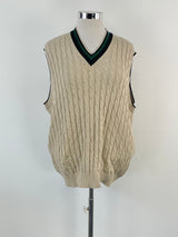 Pringle of Scotland for Weiss Beige Cable Knit Cotton Vest - L