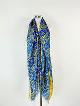 Sgarly Blue Embroidered Scarf NWT